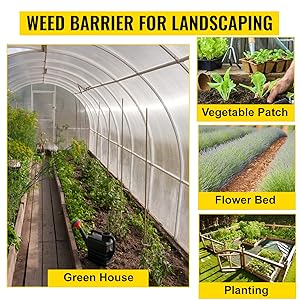 Commercial Grade Landscape Fabric, Garden Weed Barrier Fabric Heavy Duty, Geotextile Fabric Underlayment Gravel, Ground Cover Drainage Fabric, Weed Mat Cloth 4