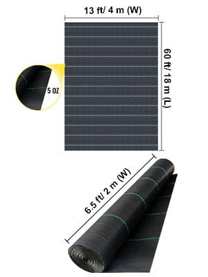 Commercial Grade Landscape Fabric, Garden Weed Barrier Fabric Heavy Duty, Geotextile Fabric Underlayment Gravel, Ground Cover Drainage Fabric, Weed Mat Cloth 6