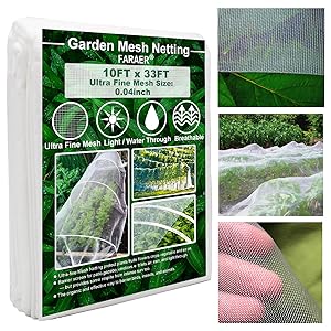 Rete da Giardino, Coperture per Piante 10x33Ft Rete a Maglia Ultra Fine Rete di Protezione per Piante di Ortaggi Frutta Fiori Colture Serra Copertura per Fila Letto Rialzato Barriera Schermo Copertura Protettiva 0