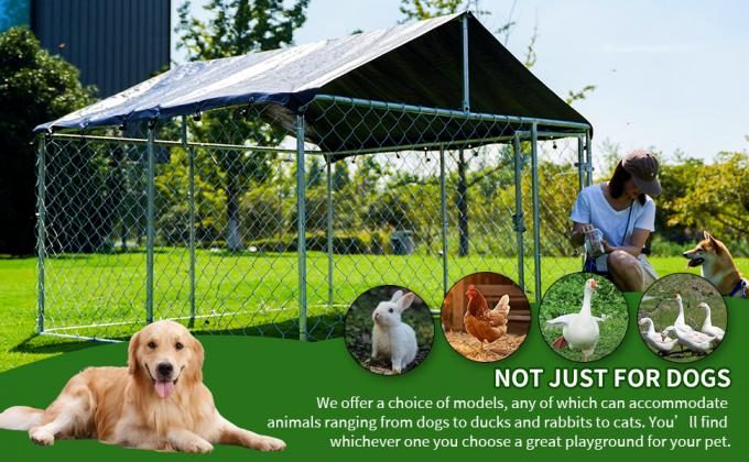 Outdoor Dog Enclosure Heavy Duty Dog Kennel House Mesh Dog Big Cage Pet Kennel Steel Fence with Secure Lock High Quality Dog Cage Dog Cages Metal Kennels 1
