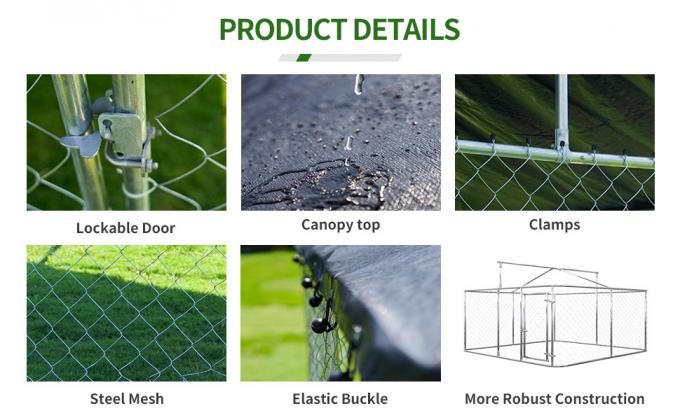 Outdoor Dog Enclosure Heavy Duty Dog Kennel House Mesh Dog Big Cage Pet Kennel Steel Fence with Secure Lock High Quality Dog Cage Dog Cages Metal Kennels 2