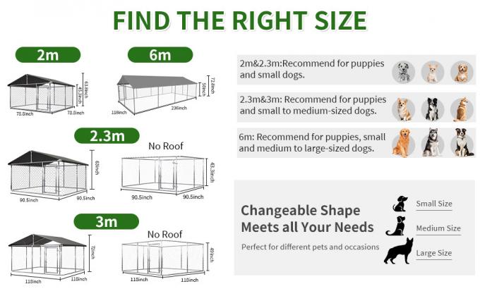Outdoor Dog Enclosure Heavy Duty Dog Kennel House Mesh Dog Big Cage Pet Kennel Steel Fence with Secure Lock High Quality Dog Cage Dog Cages Metal Kennels 4