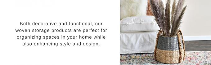 Cestino di vucca di giacinto alto con manici. Boho stile bagno naturale, marrone, contenitore di spazzatura naturale - contenitore di spazzatura di vucca con coperchio per la casa, cucina - rivestimento rimovibile, telaio in ferro 2