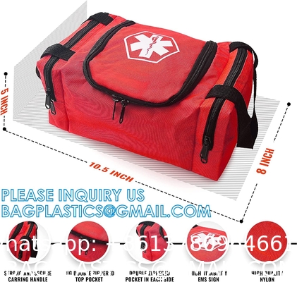 Emergency Treatment Medical Bags Multi-Pocket for Home School Office Car Traveling Hiking Trip Daycare