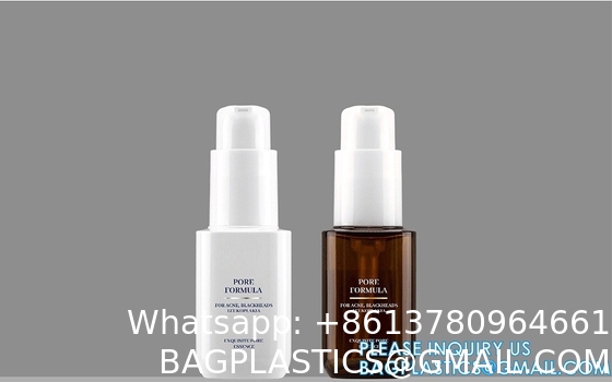 Serum Bottles, Fast Delivery Of 30ml 40ml Light Grey PET Plastic Bottle With Spray Pump, Dispenser In Stock