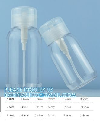 Nail Polish Remover Bottle, Pump Alcohol Dispenser, Makeup Acetone Containers, skincare packaging sets