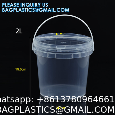 Heavy Duty Round Square Handle Bucket for Paint Chemical Ice Food Flowers, container barrel with handle