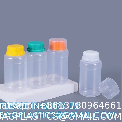 Sample Sealing, 500ml 1000ml HDPE Medical Chemical Usage Laboratory Powder Jar, Lab Plastic Reagent Bottle