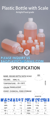 Square Chemical Plastic Biochemistry Medical Reagent Bottle 30ml 50ml 60ml 150ml 500ml 1000ml Custom Capacity