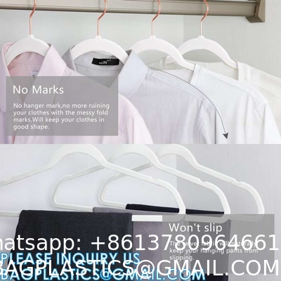 Velvet Hanger 50 Pack Space Save Non-Slip Padded Rose Gold Hook Flocked White And Black Velvet Clothes Hangers