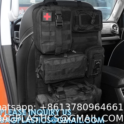 Universal Tactical Seat ​Back Organizer Vehicle Molle Panel Organizer Storage Bag With Detachable Molle Pouch