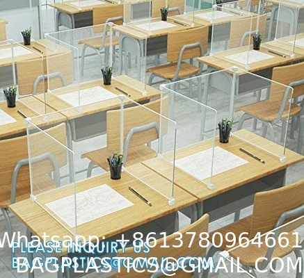 Portable Acrylic Sneeze Guard Shield Divider Perspex Screens Barrier Plastic Shield Counter, Social Distancing