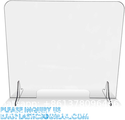 Portable Acrylic Sneeze Guard Shield Divider Perspex Screens Barrier Plastic Shield Counter, Social Distancing