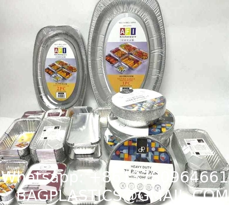 Disposable Food Packaging Disposable Tin Foil Dishes Catering Aluminium Foil Container Foil Tray With Plastic Lid