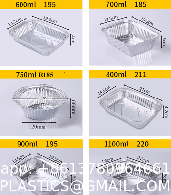 Disposable Food Packaging Disposable Tin Foil Dishes Catering Aluminium Foil Container Foil Tray With Plastic Lid