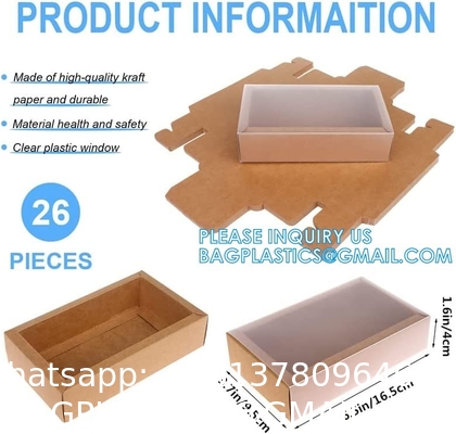 Rectangle Drawer Kraft Boxes Small Cardboard Present Packaging Boxes For Party Favor Treats, Candy And Jewelry Crafts