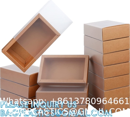 Rectangle Drawer Kraft Boxes Small Cardboard Present Packaging Boxes For Party Favor Treats, Candy And Jewelry Crafts
