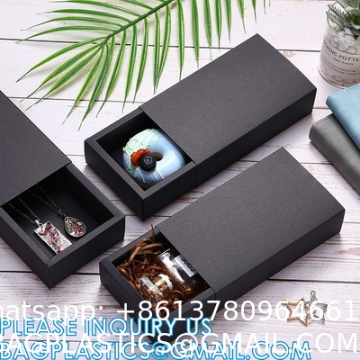 Rectangle Drawer Kraft Boxes Small Cardboard Present Packaging Boxes For Party Favor Treats, Candy And Jewelry Crafts