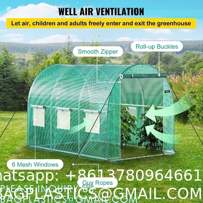 Portable Plant GreenHouse Zippered Door Windows, Galvanized Steel Hoops, Glass Greenhouse, Polycarbonate Greenhouse