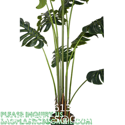 Artificial Monstera Deliciosa Plant, 5ft Potted Faux Tree with 15 Verdant Fake Leaves, Swiss Cheese Plant for Home