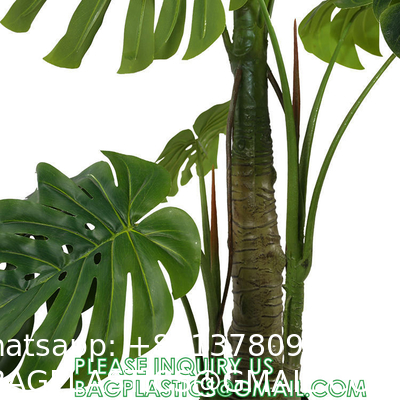 Artificial Monstera Deliciosa Plant, 5ft Potted Faux Tree with 15 Verdant Fake Leaves, Swiss Cheese Plant for Home