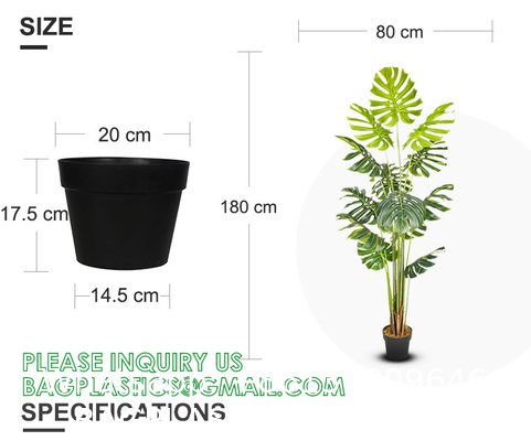 Artificial Monstera Deliciosa Plant, 5ft Potted Faux Tree with 15 Verdant Fake Leaves, Swiss Cheese Plant for Home