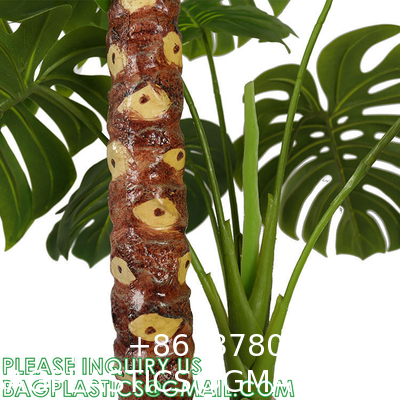 Artificial Monstera Deliciosa Plant, 5ft Potted Faux Tree with 15 Verdant Fake Leaves, Swiss Cheese Plant for Home