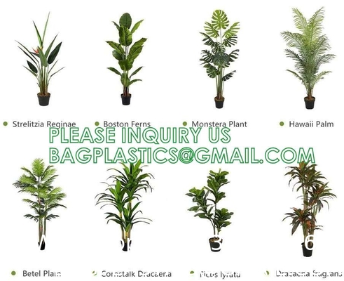 Artificial Trees for Home Decor Plants Large Artificial Tree Branch Green Leaves Real Touch Fake Papaya Tree