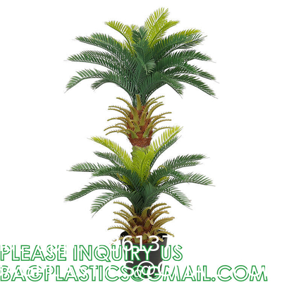 Gorgeous Cycas Revoluta Sago Palm Tree Artificial Plant with Nursery Pot, Feel Real Technology, 28 Long & Giant
