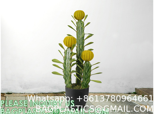 Artificial Succulent Plants - Realistic Artificial Flowering Cactus, Fake Succulent Plant Decor for Home Office