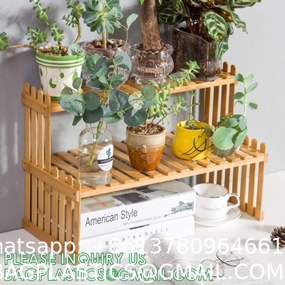 Wood Plant Stand Ladder Plant Shelf, Flower Pot Display Rack Freestanding Planter Holder for Organizer Multiple