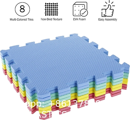 EVA Foam Mat Tiles - Interlocking Padding for Garage, Playroom, or Gym Flooring - Workout Mat or Baby Playmat
