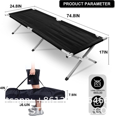 Folding Metal Bunk Cot Steel Frame Sleep Adjustable Foldable Portable Single Outdoor Camping Bed