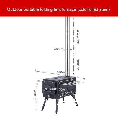 Titanium Tent Wood Stove Oven Folding Portable Log Winter Camping Foldable Ultra Light Hiking Cooking Bbq Chimney