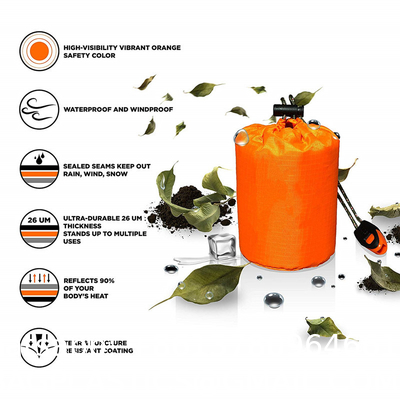 Emergency Sleeping Bag 2 Pack Lightweight Survival Sleeping Bags Thermal Sack Portable Emergency Blanket Campin