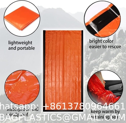 Emergency Sleeping Bag 2 Pack Lightweight Survival Sleeping Bags Thermal Sack Portable Emergency Blanket Campin