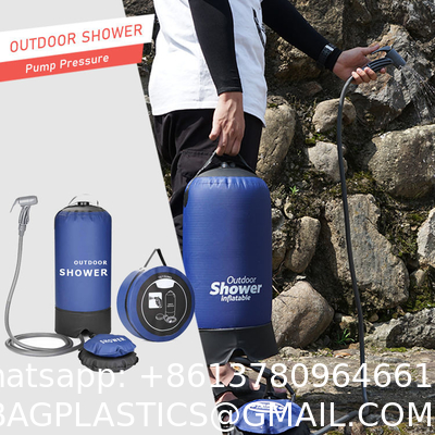 Outdoors Camping Hiking Pressure Shower Hiking Gear Portable Shower Bag, Travel Shower, Pump Pressure Inflatable
