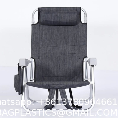 Lawn Beach Chair, Portable Aluminum Dual-Purpose 5-Position Adjustable Durable Folding Beach Chair