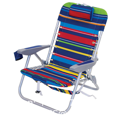 Lawn Beach Chair, Portable Aluminum Dual-Purpose 5-Position Adjustable Durable Folding Beach Chair