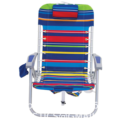 Lawn Beach Chair, Portable Aluminum Dual-Purpose 5-Position Adjustable Durable Folding Beach Chair