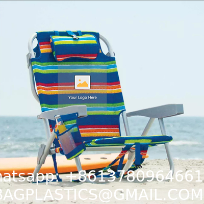 Lawn Beach Chair, Portable Aluminum Dual-Purpose 5-Position Adjustable Durable Folding Beach Chair