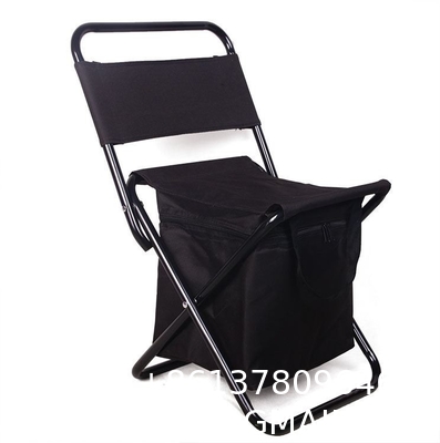 Folding Stool Backpack Insulated Cooler Bag, Collapsible Camping Hunting Fishing Multifunction Chair Front Pocket