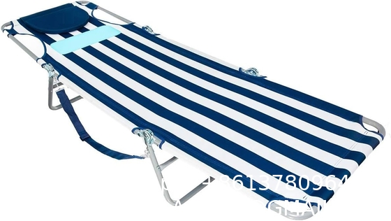 Folding Outdoor Chaise Lounge Chair, 5-Position Adjustable Beach, Sunbathing, Patio, Pool, Lawn, Lay Flat Portable