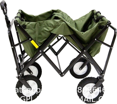Folding Garden Cart’S Telescoping Adjustable Handle Locks And Extends Allows Effortless Transport