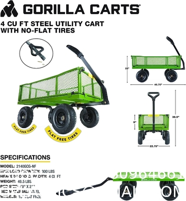 Outdoor Garden Heavy Duty Utility Portable Large Capacity Camping Collapsible Wagon Cart With All-Terrain Wheels