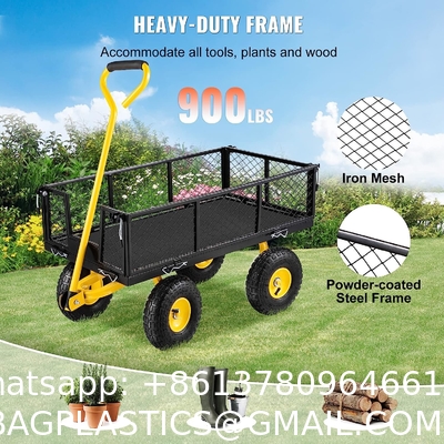 Outdoor Garden Heavy Duty Utility Portable Large Capacity Camping Collapsible Wagon Cart With All-Terrain Wheels