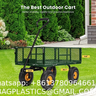 Outdoor Garden Heavy Duty Utility Portable Large Capacity Camping Collapsible Wagon Cart With All-Terrain Wheels