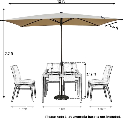 Outdoor Market Umbrella with Sand Anchor and Carrying Bag, Portable Patio and Beach Umbrella with Anchor