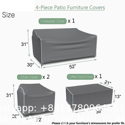 Outdoors Heavy Duty Waterproof Anti-UV Extra Large Patio Furniture/Sectional Sofa Cover,140"x86"