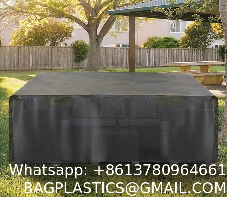 Outdoor Waterproof Patio Furniture Covers,420D Oxford Polyester Black Rectangular Sectional Furniture Set Covers
